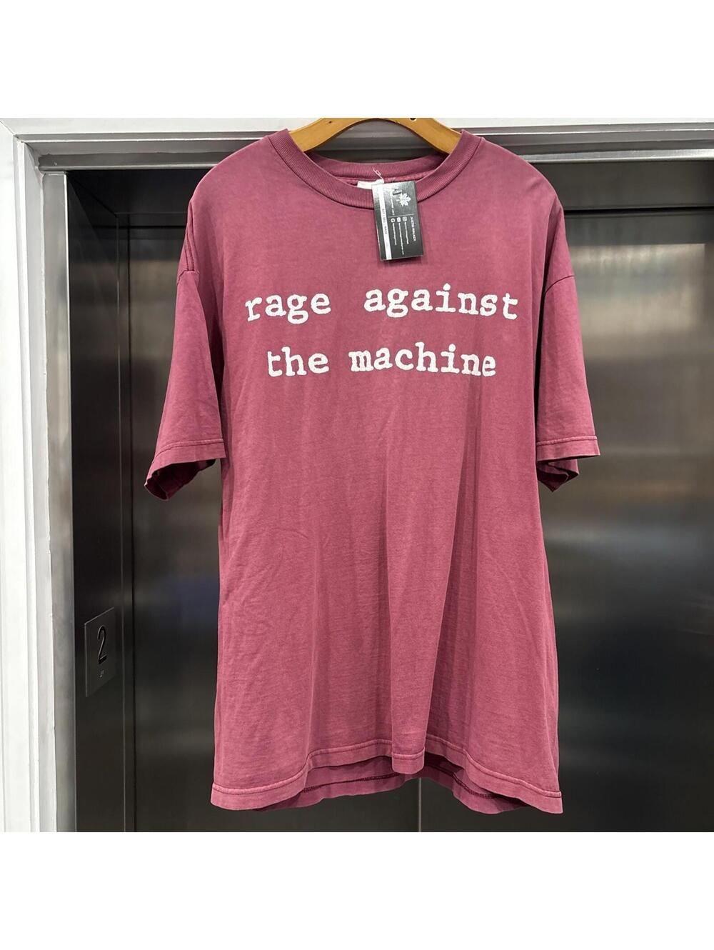 Vintage 1990s Red And White Rage Against the machine tee